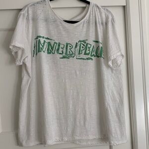 Magnolia Pearl White Tee with Green and Black Graphics